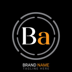 Ba Letter simple logo design vector.