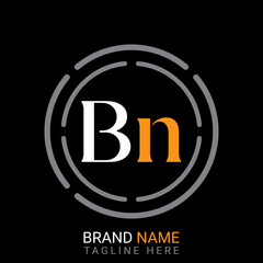 Bn Letter simple logo design vector.