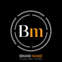 Bm Letter simple logo design vector.
