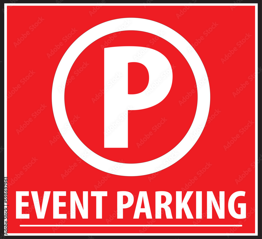 Wall mural Event parking area sign vector eps