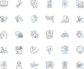 Social behavior line icons collection. Empathy, Cooperation, Altruism, Kindness, Respect, Tolerance, Sharing vector and linear illustration. Understanding,Inclusion,Compassion outline Generative AI