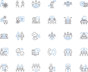 Smart guidance line icons collection. Navigation, Direction, Guidance, Assistance, Support, Expertise, Knowledge vector and linear illustration. Insight,Advice,Recommendation outline Generative AI