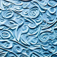 Intriguing Artistic 3D Wall in Soothing Blue and White Tones with Textured Finish. Generative AI