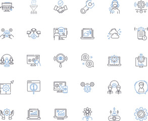 Skill enhancement line icons collection. Learning, Education, Training, Development, Improving, Upskilling, Mastery vector and linear illustration. Competence,Advancement,Growth outline Generative AI