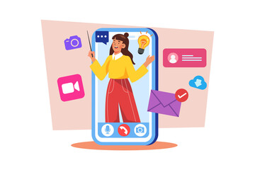 A content creator uses video to teach a skill or share knowledge.