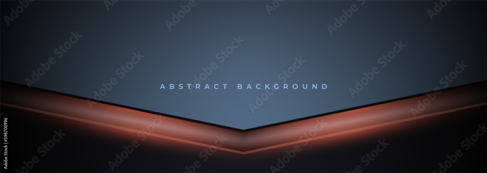 Wall mural futuristic gray and orange abstract gaming banner with arrow shapes. vector illustration generative 