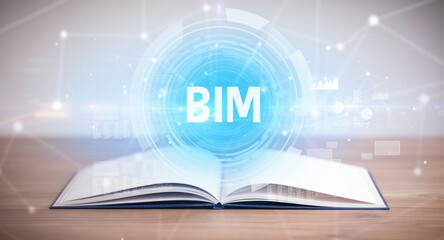 Open book with abbreviation concept