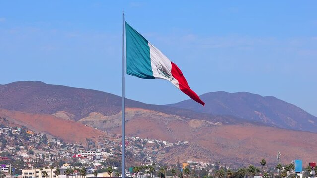The coastal town of Ensenada Mexico is famous for it&rsquo;s huge Mexican flag on a 50 meter tall flagpole.