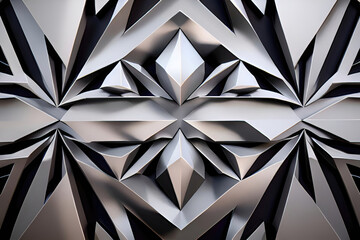 Futuristic Geometric Shapes - A Metallic Grey Background