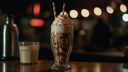 milkshake in 50's style dinner