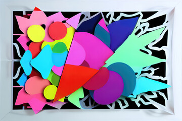 Colorful Origami Cutouts - Creative Artistic Concept for Decoration