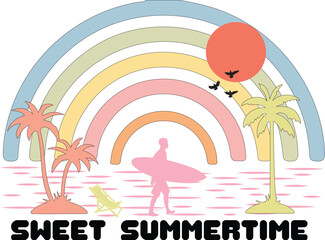 Naklejka premium Retro Summer Design