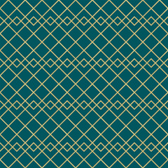 seamless pattern line turquoise with gold background