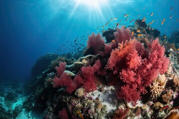 Discovering Underwater Treasures in a Tropical Reef - Diving with Red Sea Fishes and Corals, Generative AI