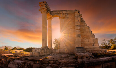 Ruins of  Sanctuary of Apollo Hylates, ancient monument in Cyprus - 598706397