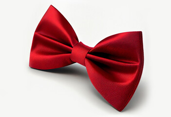 red bow tie on a white background. ai generated Generative AI
