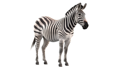Zebra isolated on transparent background created with generative AI technology
