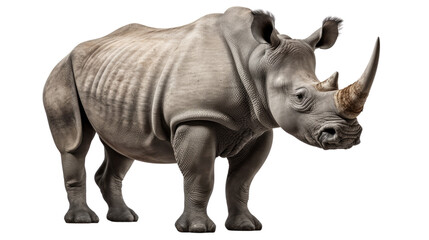Rhino isolated on transparent background created with generative AI technology