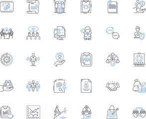 Governance control line icons collection. Authority, Command, Direction, Leadership, Oversight, Power, Regulation vector and linear illustration. Supervision,Administration,Management Generative AI
