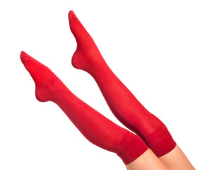 legs in red tights on a transparent background