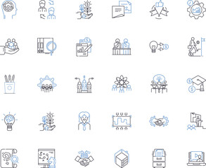 Fiscal benefits line icons collection. Taxation, Deductions, Exemptions, Credits, Rebates, Refunds, Savings vector and linear illustration. Returns,Incentives,Breaks outline signs set Generative AI