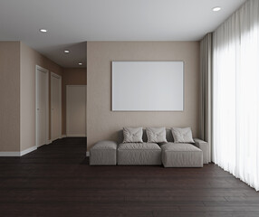 Empty modern interior room 3d render