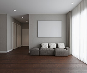 Empty modern interior room 3d render