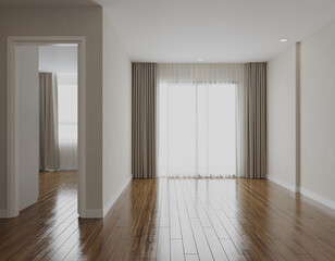 Empty modern interior room 3d render