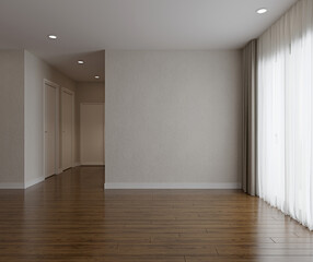 Empty modern interior room 3d render