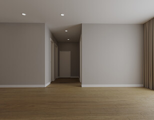 Empty modern interior room 3d render