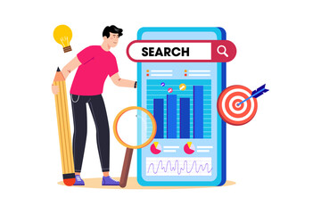 An SEO specialist analyzes website analytics to improve search engine rankings.