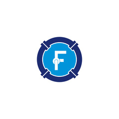 Letter F, Pipe and Wrench Logo Design 002
