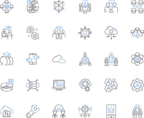 Exchange line icons collection. Trade, Barter, Swap, Conversion, Interchange, Switch, Transfer vector and linear illustration. Substitution,Reciprocity,Transaction outline signs set Generative AI
