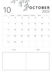 October Monthly Planner