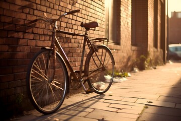 Naklejka na ściany i meble Vintage bicycle in the street