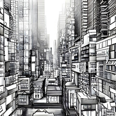 The Skyline of the Future. An Anime-Inspired Cityscape. Generative AI.