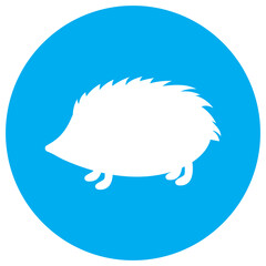 Hedgehog walking pavement sign - vector illustration