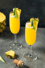 Boozy Cold Pineapple Mimosa Cocktail