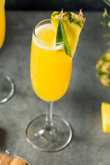 Boozy Cold Pineapple Mimosa Cocktail