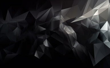 Obraz premium Polygonal abstract black background, triangle abstract background, modern geometrics. Generative Ai. 