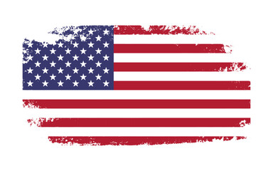  American flag in grunge style. Vector USA flag