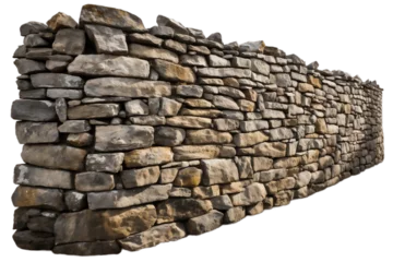 Fotobehang Oud gebouw pile of stone wall ,isolated on transparent background,