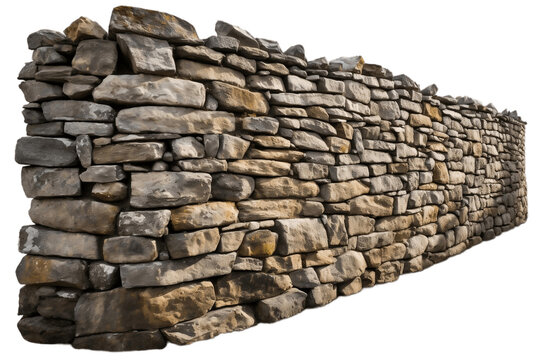 pile of stone wall ,isolated on transparent background,
