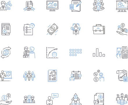 Data management line icons collection. Organization, Storage, Retrieval, Analysis, Processing, Security, Governance vector and linear illustration. Integration,Backup,Archiving outline Generative AI