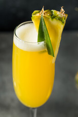 Boozy Cold Pineapple Mimosa Cocktail