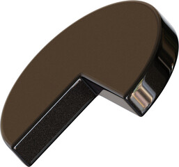 3d rendering. Abstract geometric shapes illustration. Modern minimal black glossy objects isolated on transparent background