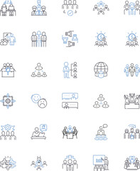Conflict resolution line icons collection. Mediation, Collaboration, Compromise, Diplomacy, Reconciliation, Resolution, Tolerance vector and linear illustration. Generative AI