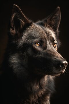 Black Wolf Portrait