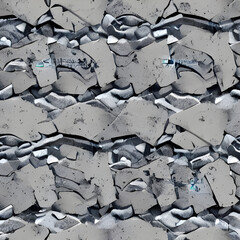 Geometric Simplicity. Gray and White Stone Concrete Wall Seamless Pattern Abstract Background for Graphic Projects Generative AI.