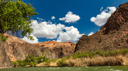 landscape with blue sky